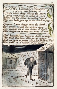 &39;烟囱清扫车&39;，来自&39;纯真与经验之歌&39;（Bentley Copy L）1789-94的板块（Bentley 37）（用笔和wc进行浮雕蚀刻） 作者 威廉·布雷克